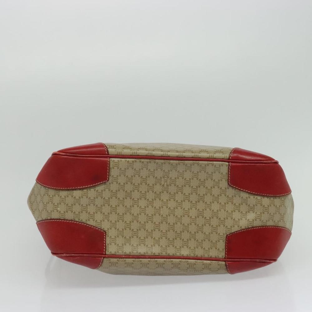 CELINE Macadam Canvas Tote Bag PVC Beige Gold Auth 136536 - Picture 5 of 16